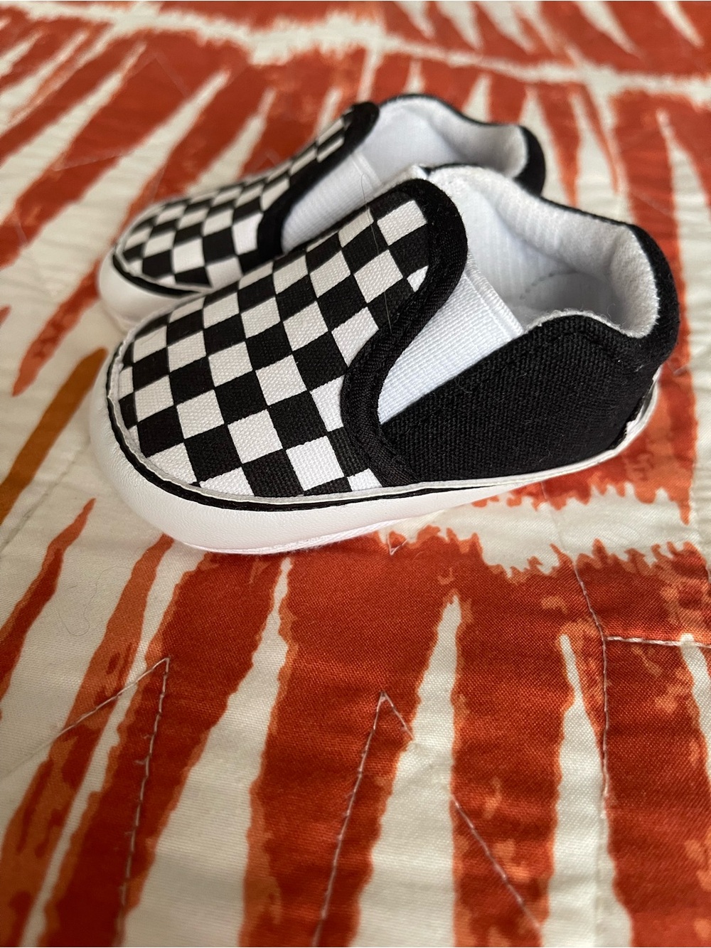 Infant Black & White Check Slip-On Shoes - Picture 3 of 4